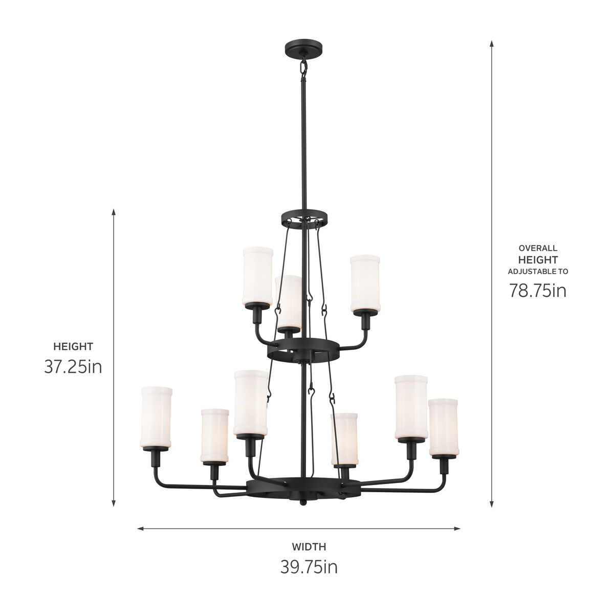 Homestead Vetivene 9 Light 40 inch Textured Black Chandelier Ceiling Light, Vetivene