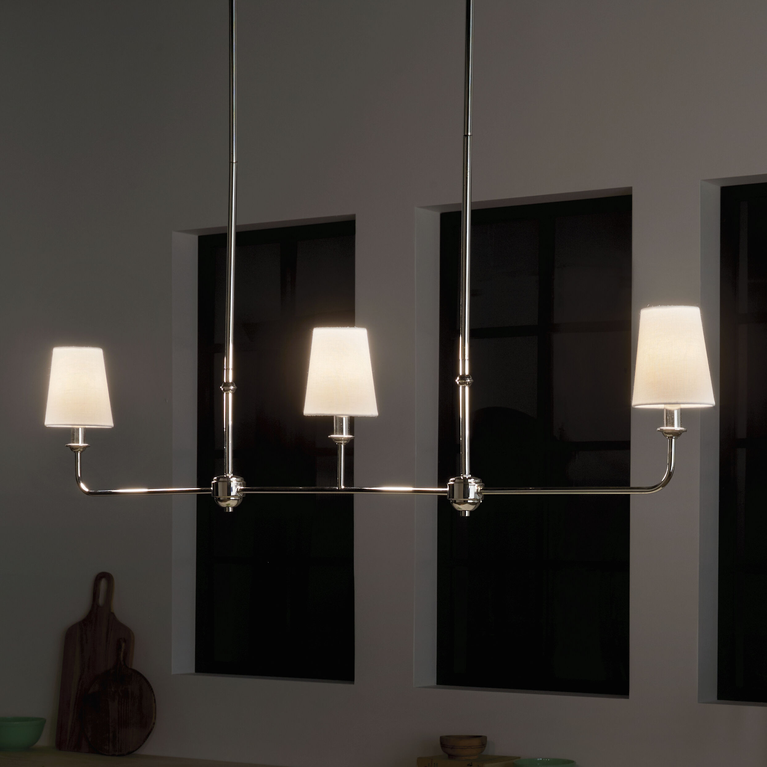 Pallas 3 Light 4.5 inch Polished Nickel Chandelier Linear Ceiling Light