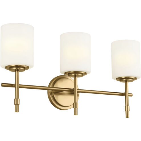 Ali 3 Light 23.25 inch Brushed Natural Brass Bath Vanity Light Wall Light