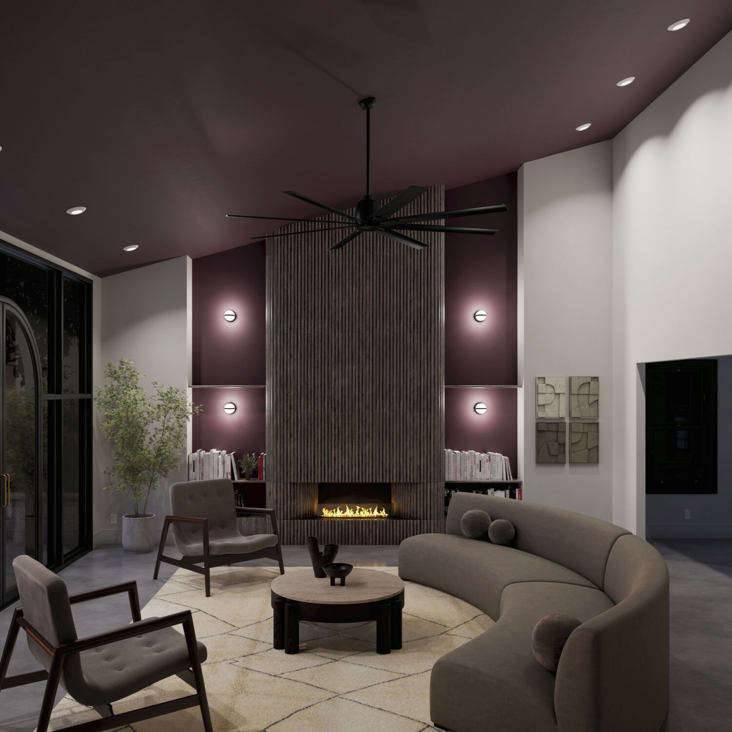 Breda 84 inch Satin Black Ceiling Fan