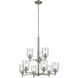 Shailene 9 Light Brushed Nickel Chandelier Ceiling Light in Clear