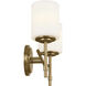 Ali 2 Light 14 inch Brushed Natural Brass Bath Vanity Light Wall Light