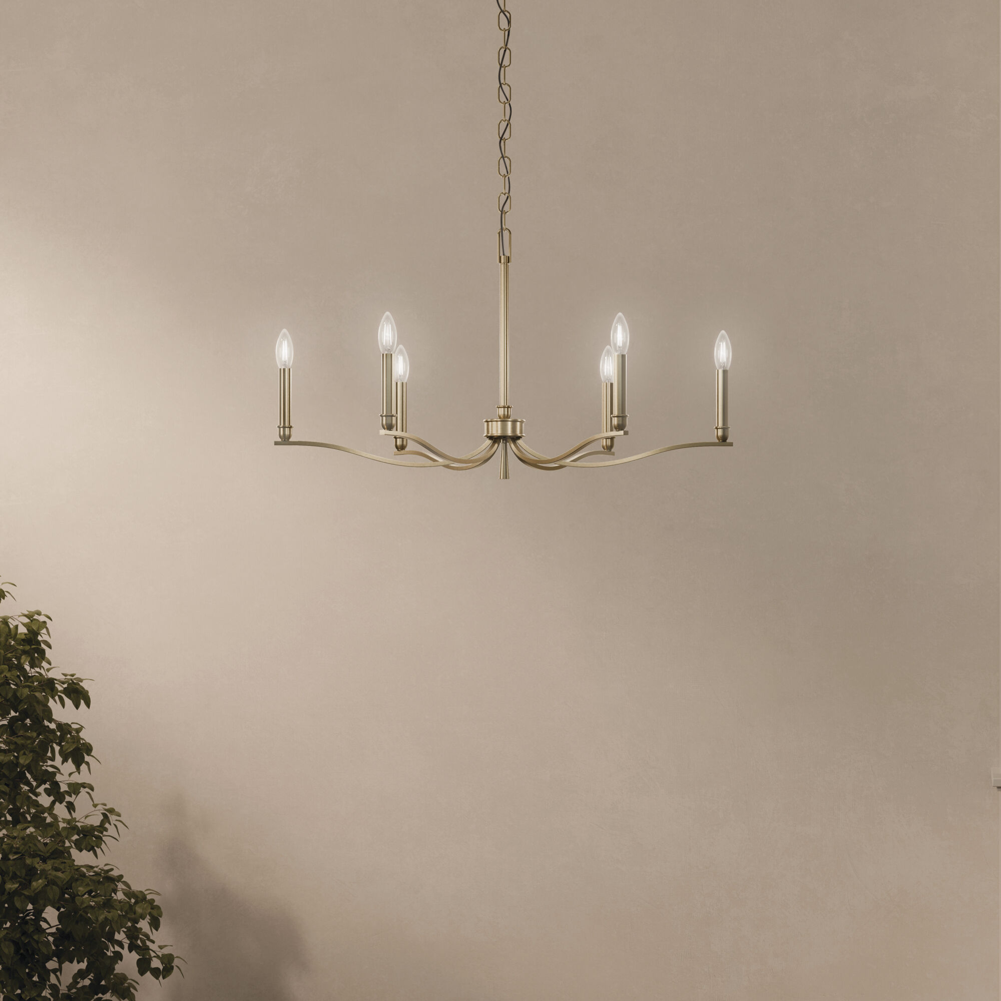 Malene 6 Light Champagne Bronze Chandelier Ceiling Light, 1 Tier Small