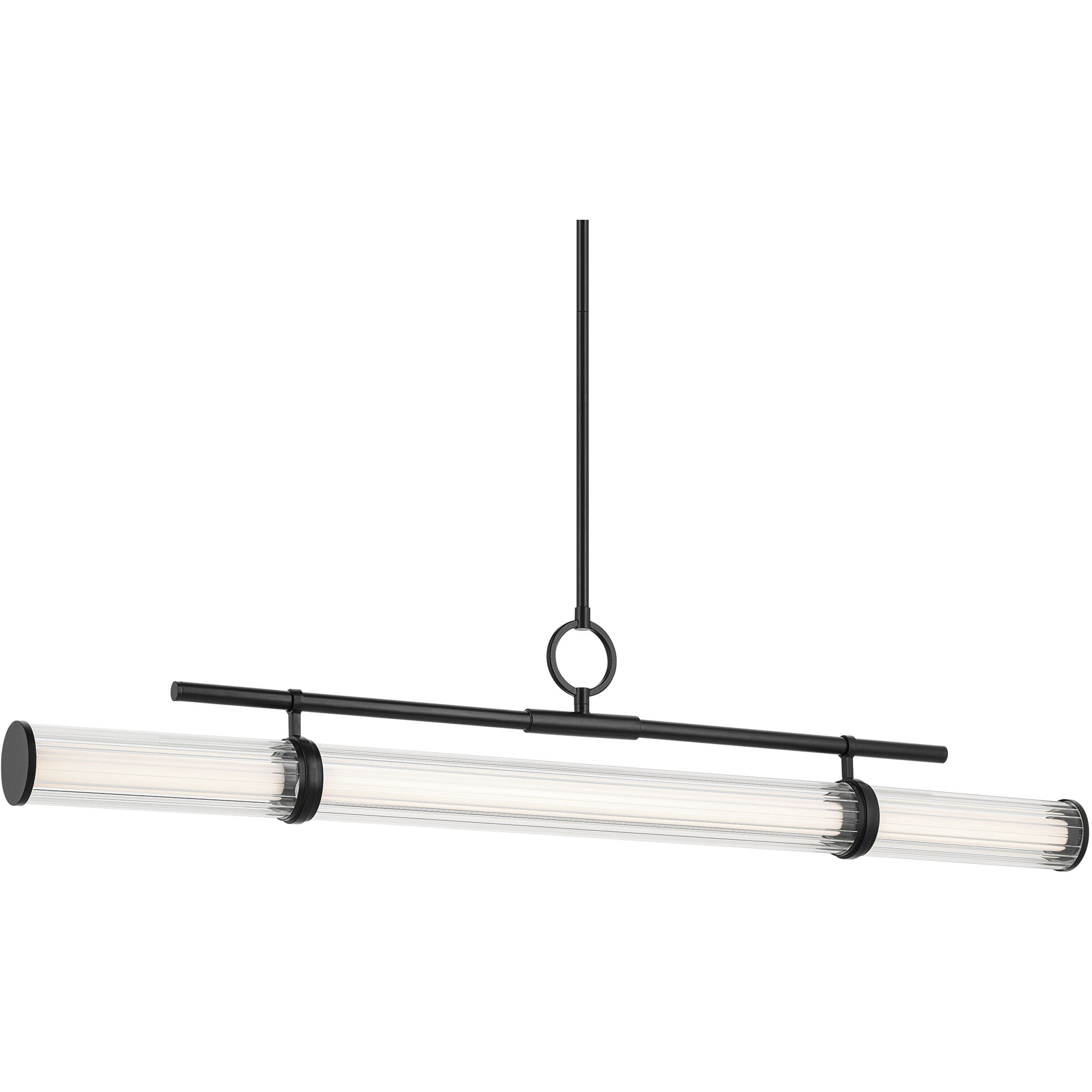 Riven LED 8 inch Black Chandelier Linear Ceiling Light