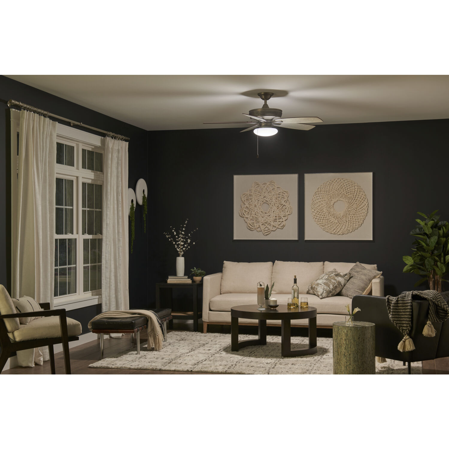 Soft Modern LED White Fan Light Kits