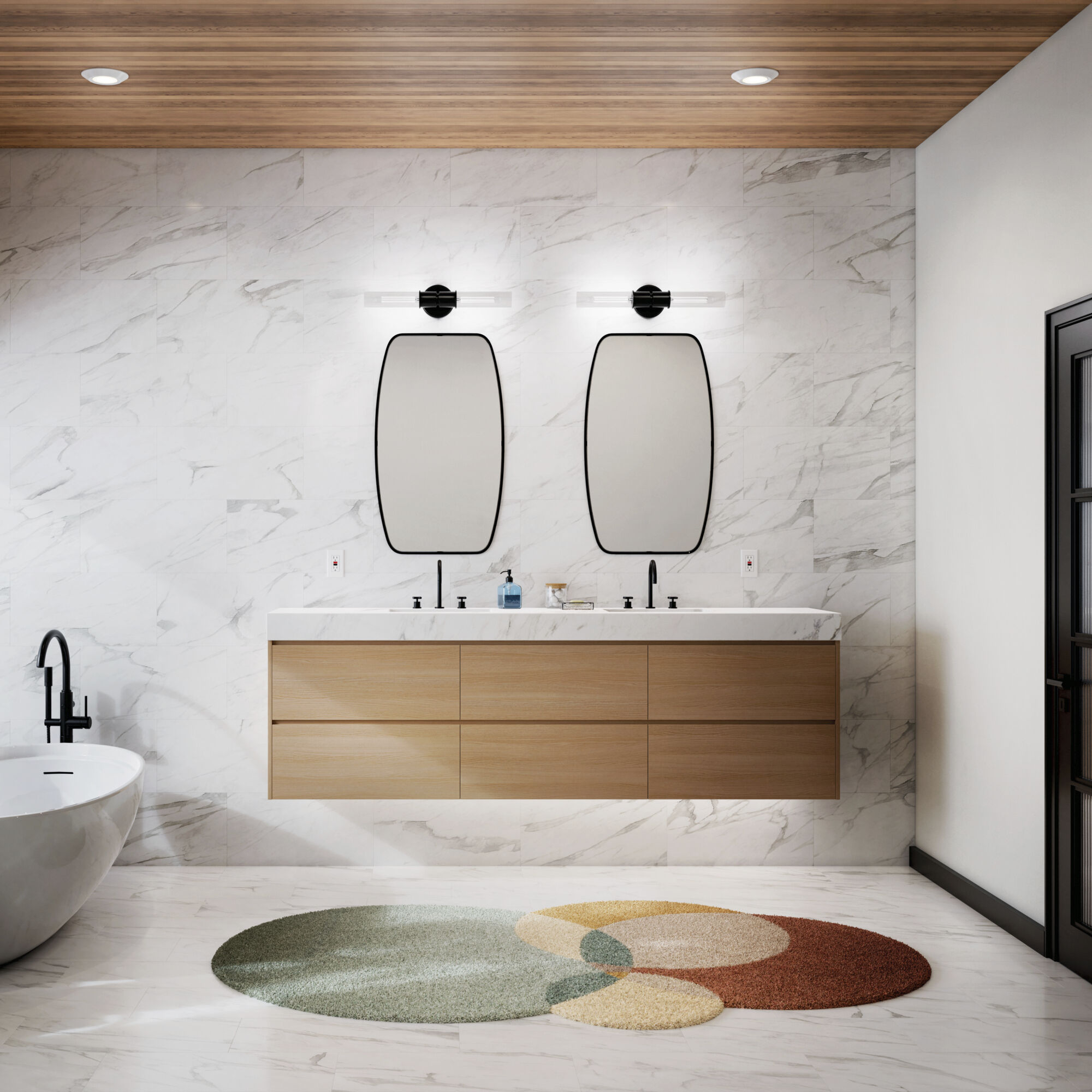 Aviv 2 Light 5.5 inch Black Wall Sconce Wall Light