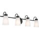 Erma 4 Light 32.5 inch Black Bath Vanity Light Wall Light, 4 Arm
