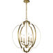 Voleta 4 Light 22 inch Natural Brass Large Foyer Pendants Ceiling Light, Large