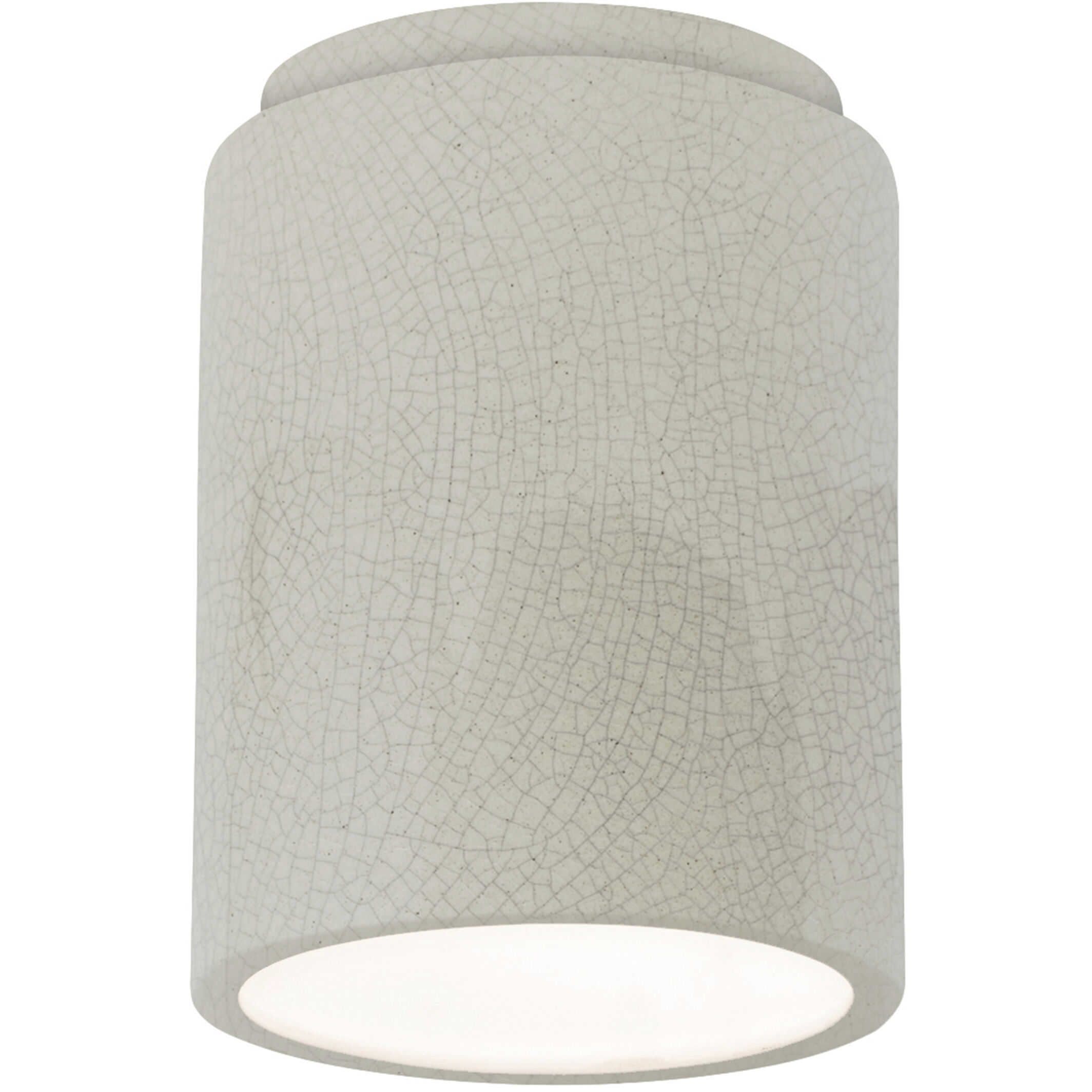 Radiance Cylinder LED 6.5 inch White Crackle Outdoor Flush-Mount