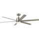 Loa 65 inch Painted Brushed Nickel with Silver Blades Ceiling Fan