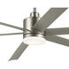 Loa 80 inch Painted Brushed Nickel with Silver Blades Ceiling Fan