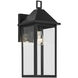 Prin 1 Light 16.75 inch Black Outdoor Wall Light, Medium