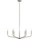 Madden 6 Light Brushed Nickel Chandelier Ceiling Light, 1 Tier Medium