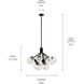 Silvarious 12 Light Black Chandelier/Semi Flush Ceiling Light in Clear Crackle