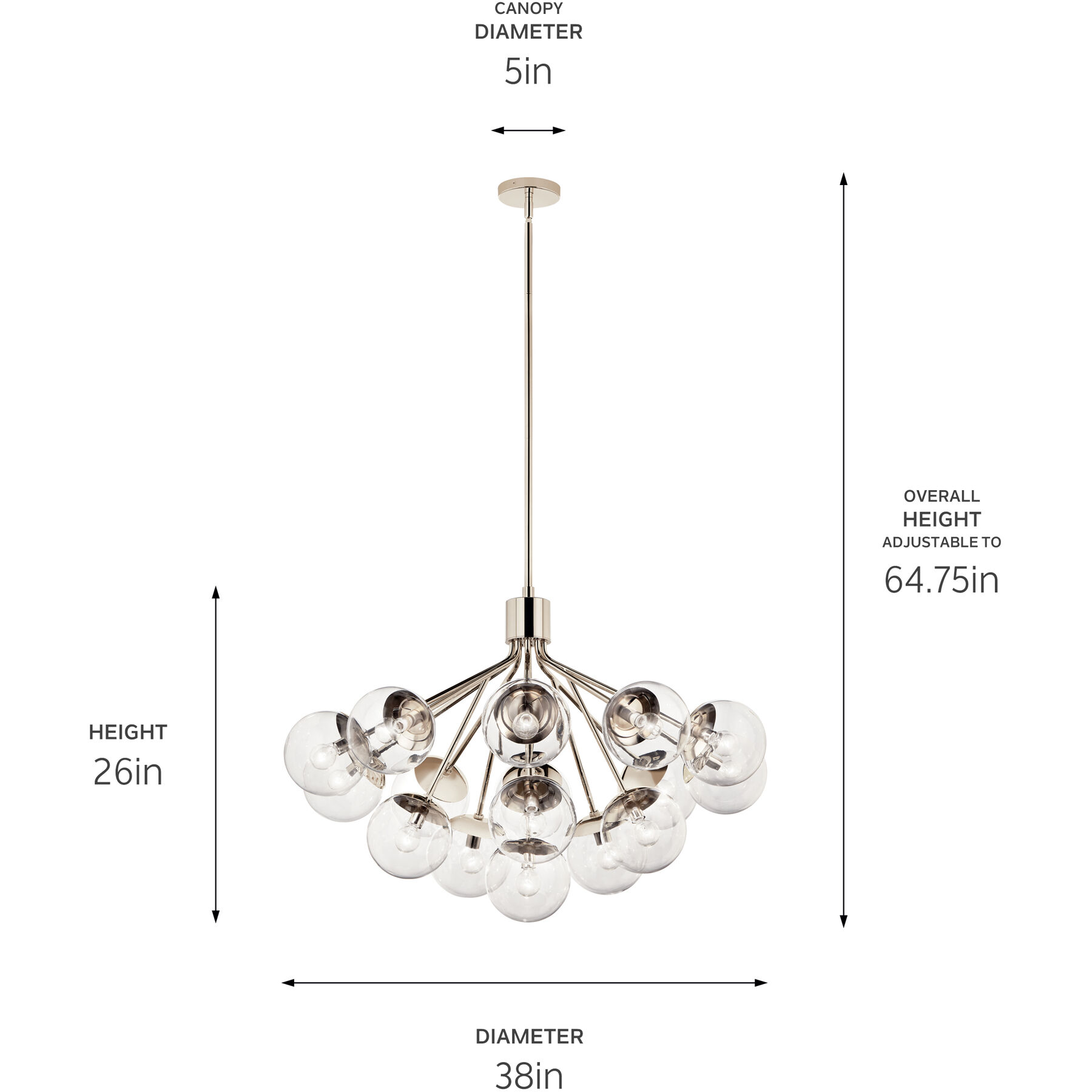 Silvarious 16 Light Polished Nickel Chandelier/Semi Flush Ceiling Light
