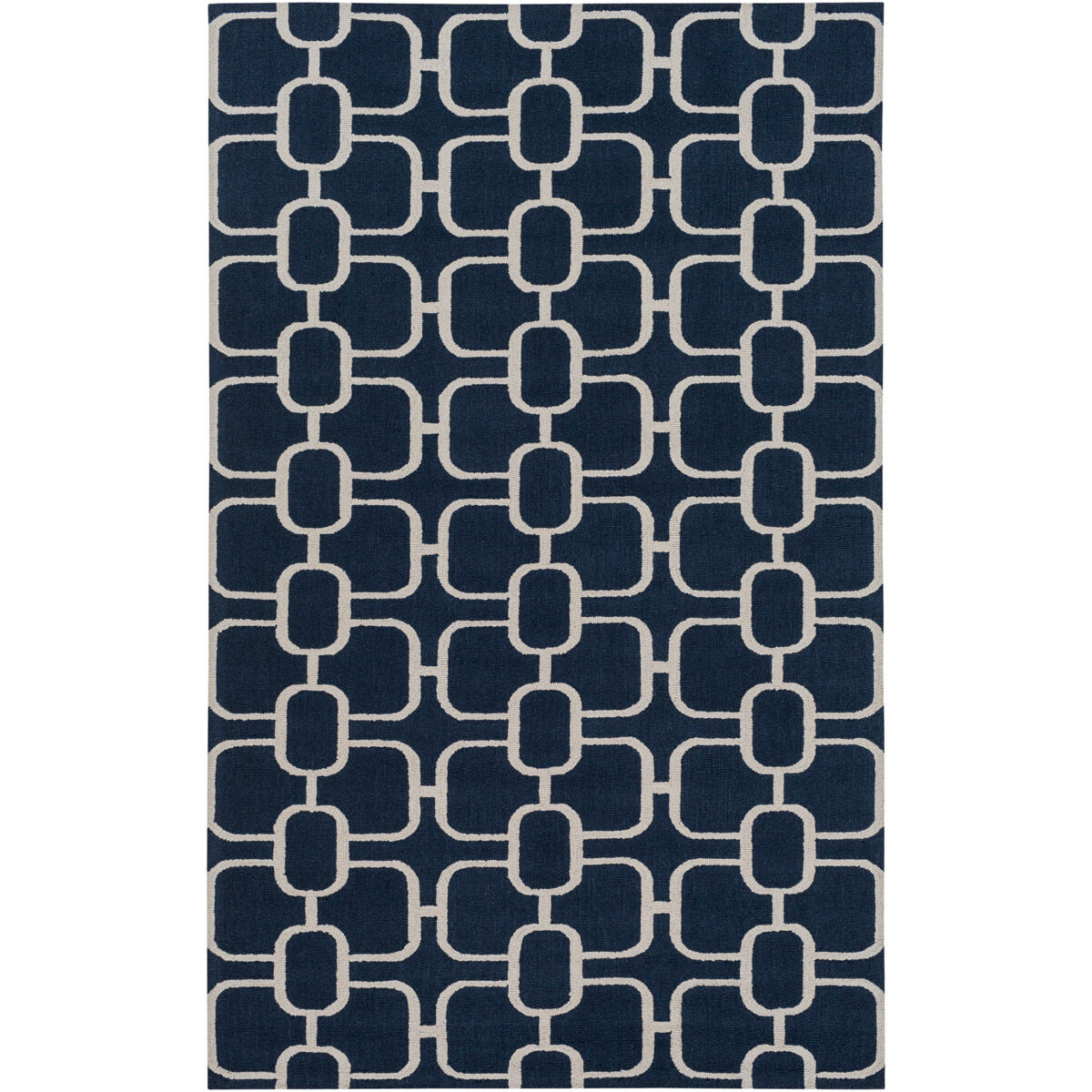 Lockhart 72 X 48 inch Blue and Neutral Area Rug, Wool