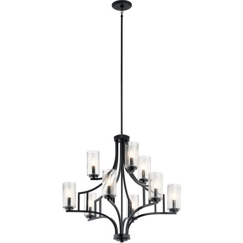 Vara 9 Light 32 inch Distressed Black Chandelier 2 Tier Ceiling Light