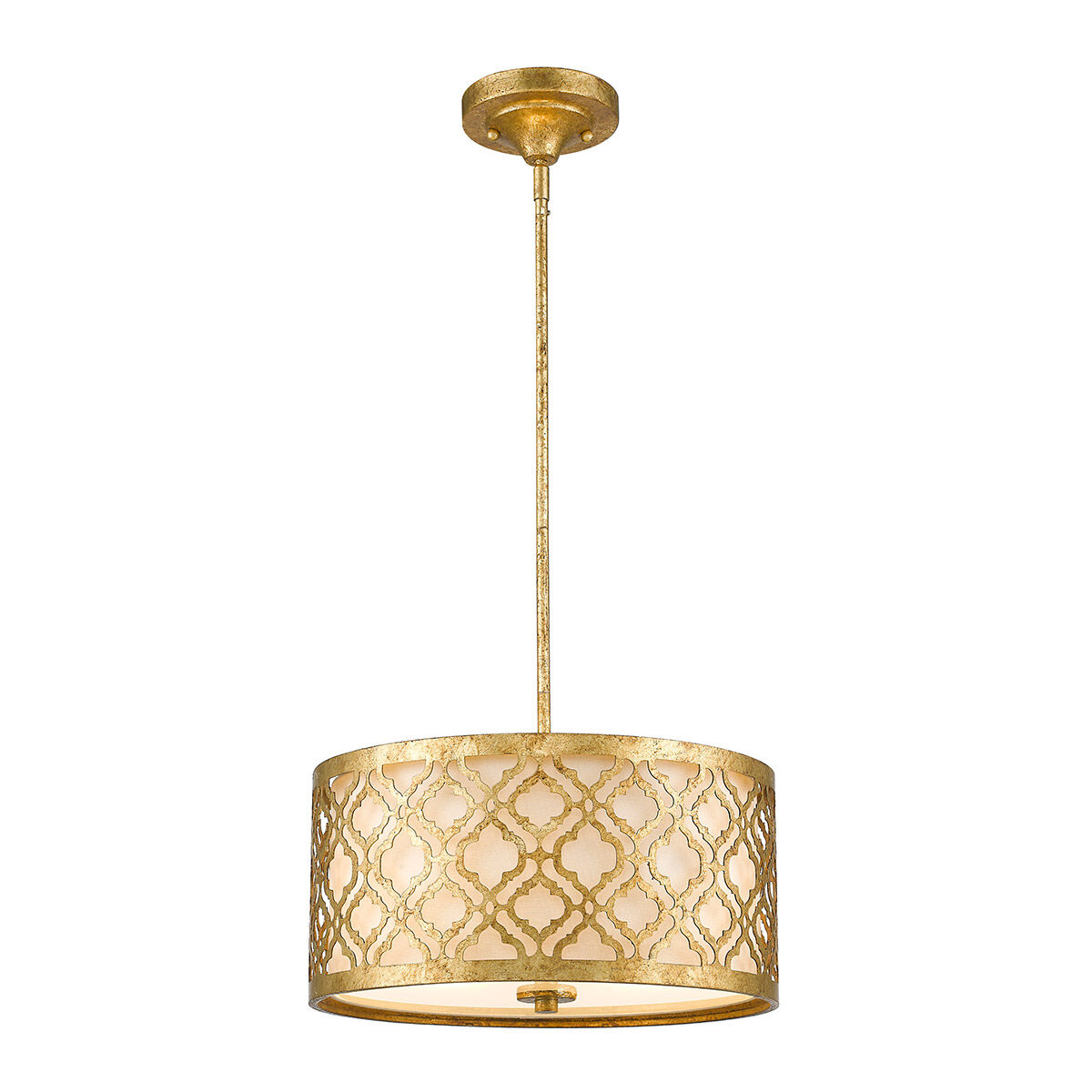 Arabella 2 Light 13.5 inch Distressed Gold Pendant Ceiling Light, Gilded Nola