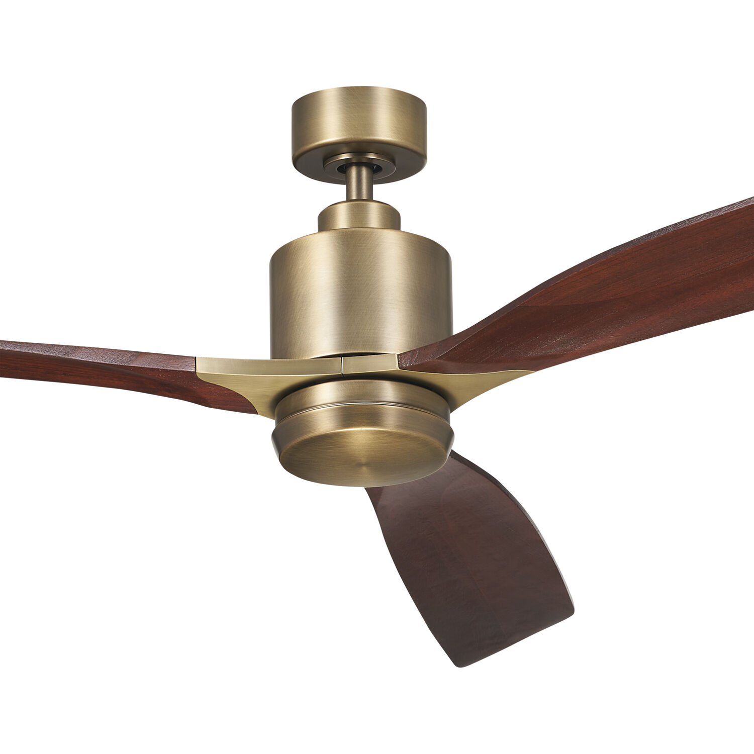 Ridley 60 inch Brushed Natural Brass with Weathered White Walnut/Weathered White Walnut Blades Ceiling Fan