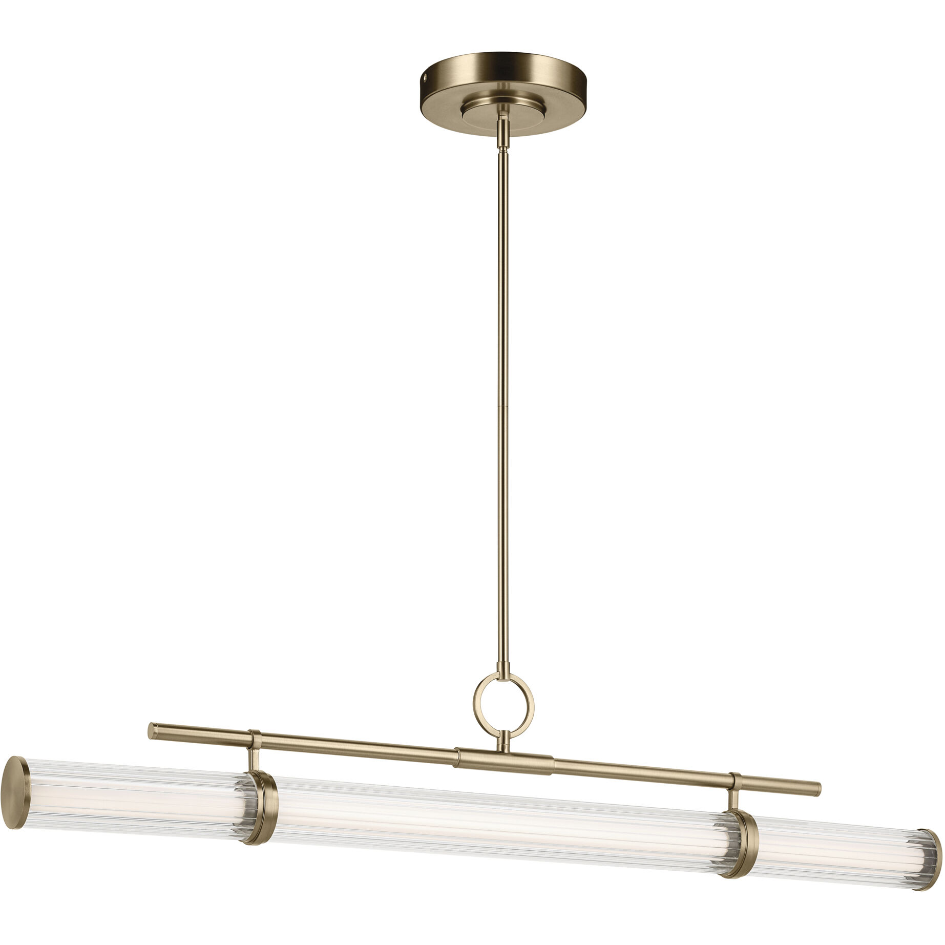 Riven LED 8 inch Champagne Bronze Chandelier Linear Ceiling Light