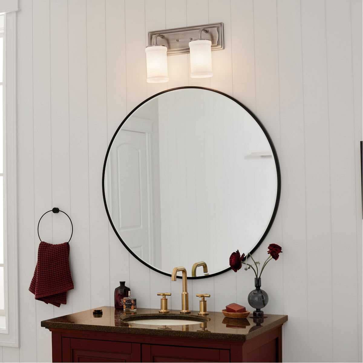 Kichler 55130CLP Vetivene 2 Light Bath Vanity in Classic Pewter