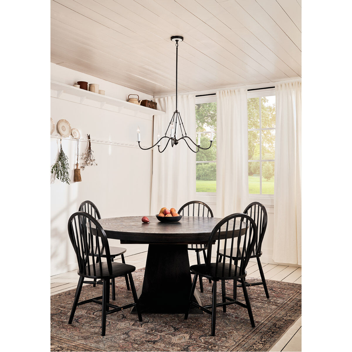 Homestead Freesia 5 Light 31 inch Anvil Iron Chandelier Ceiling Light, Freesia