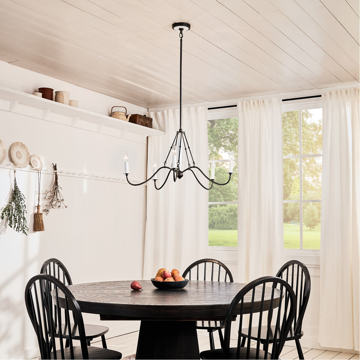 Homestead Freesia 5 Light 31 inch Anvil Iron Chandelier Ceiling Light, Freesia