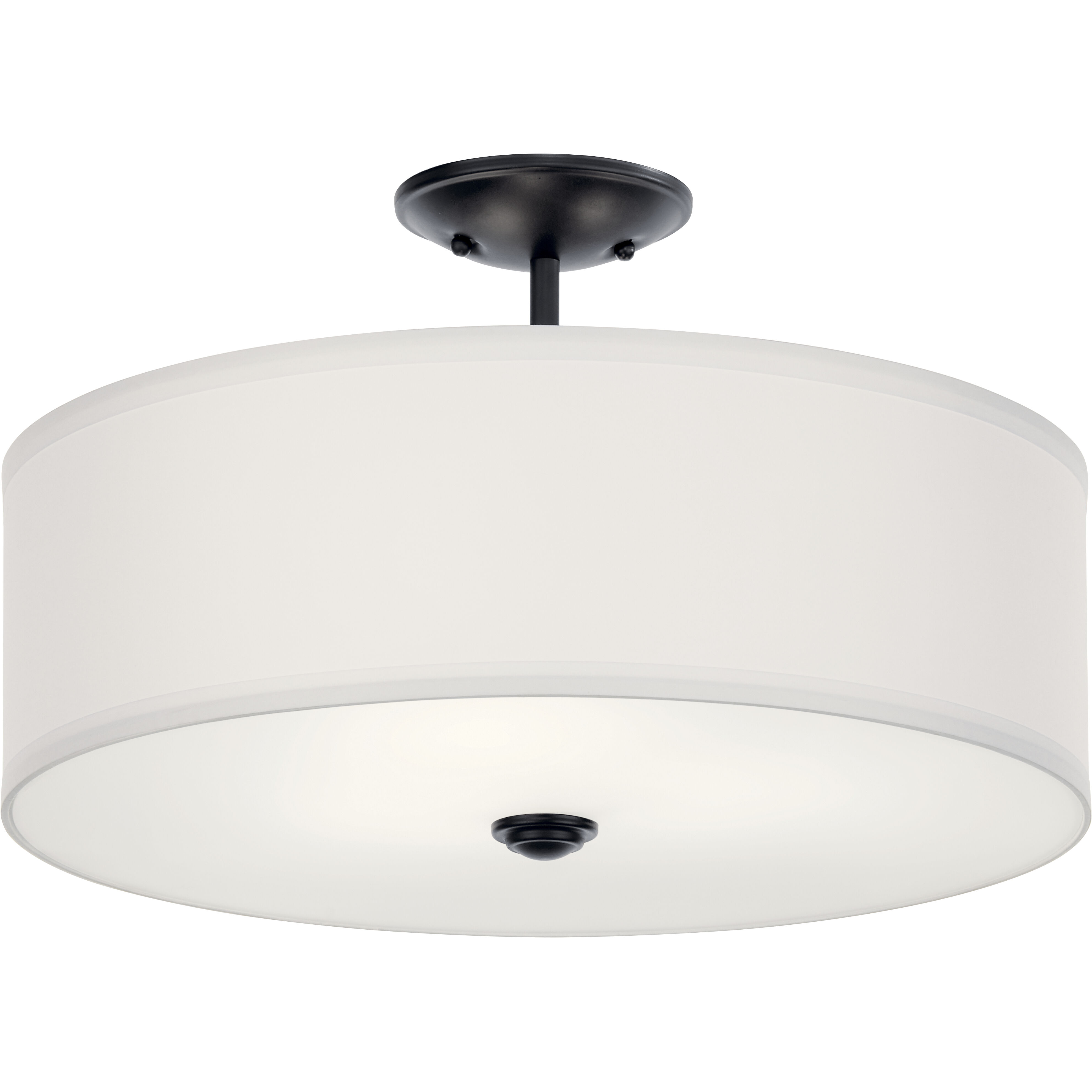 Shailene 3 Light 18.25 inch Black Semi Flush Mount Ceiling Light