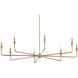 Alvaro 8 Light Champagne Bronze Chandelier Ceiling Light, 1 Tier Large