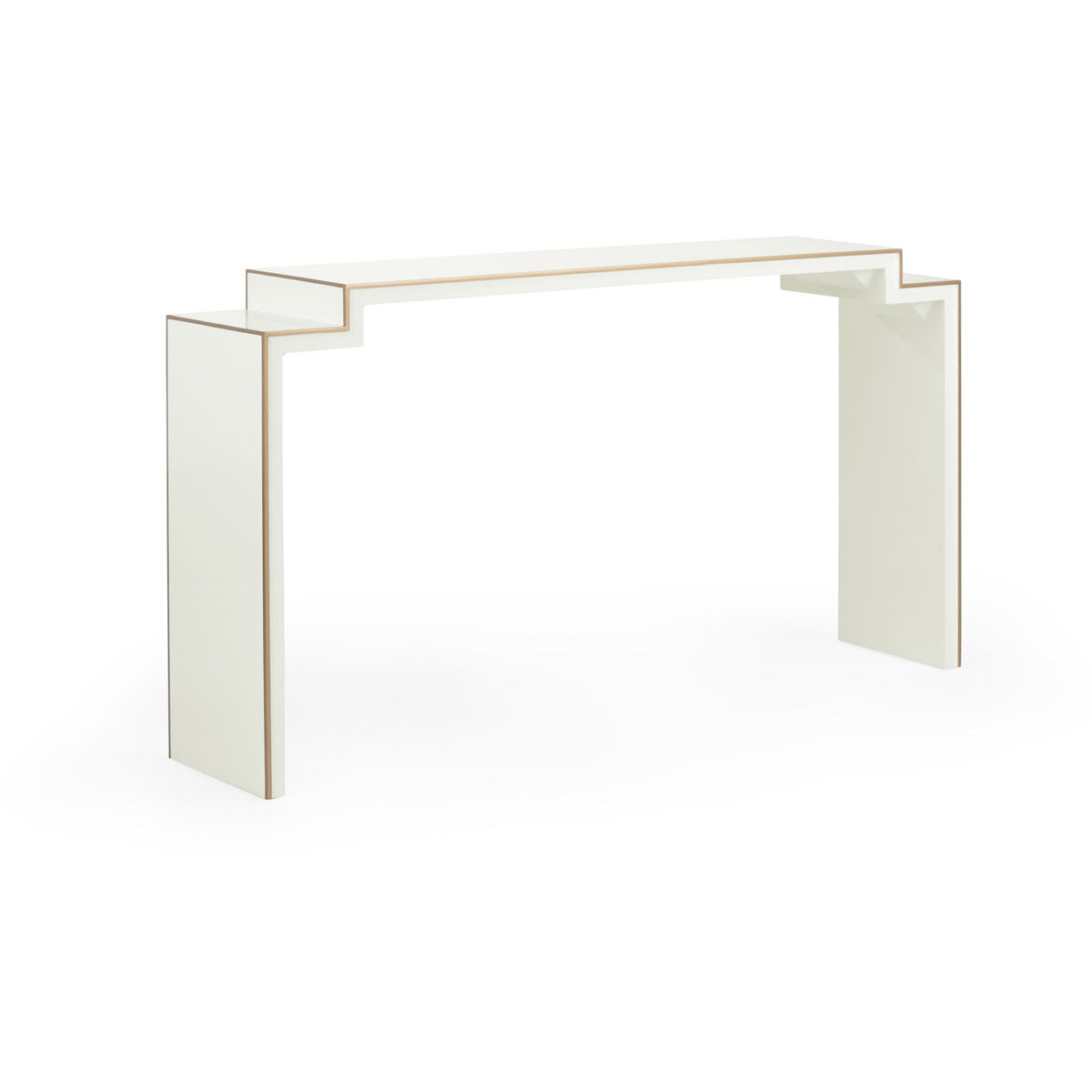 Elizabeth Wicker 65 inch Cream Lacquer/Metallic Gold Console Table