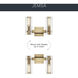 Jemsa 2 Light 13.75 inch Champagne Bronze Bath Bracket Wall Light, 2 Arm