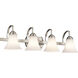 Keiran 4 Light 30 inch Brushed Nickel Wall Mt Bath 4 Arm Wall Light in Incandescent
