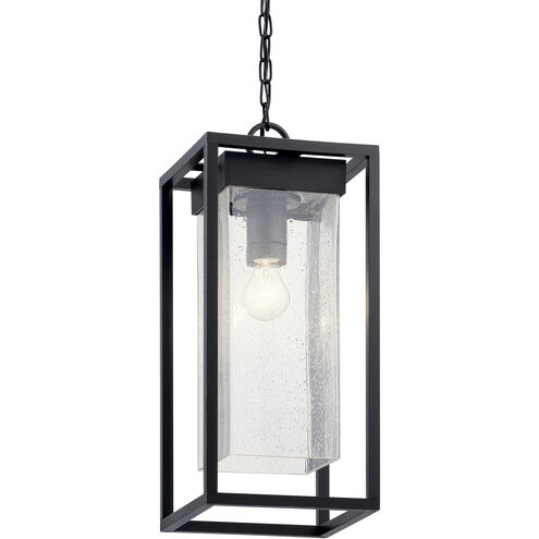 Mercer 1 Light 9 inch Black with Silver Highlights Outdoor Hanging Pendant