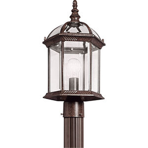 Barrie 1 Light 18 inch Tannery Bronze Outdoor Post Lantern in Incandescent