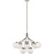 Silvarious 12 Light Polished Nickel Chandelier/Semi Flush Ceiling Light in Clear Crackle