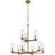 Crosby 9 Light Natural Brass Chandelier Ceiling Light