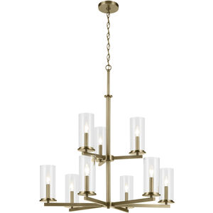 Crosby 9 Light Natural Brass Chandelier Ceiling Light