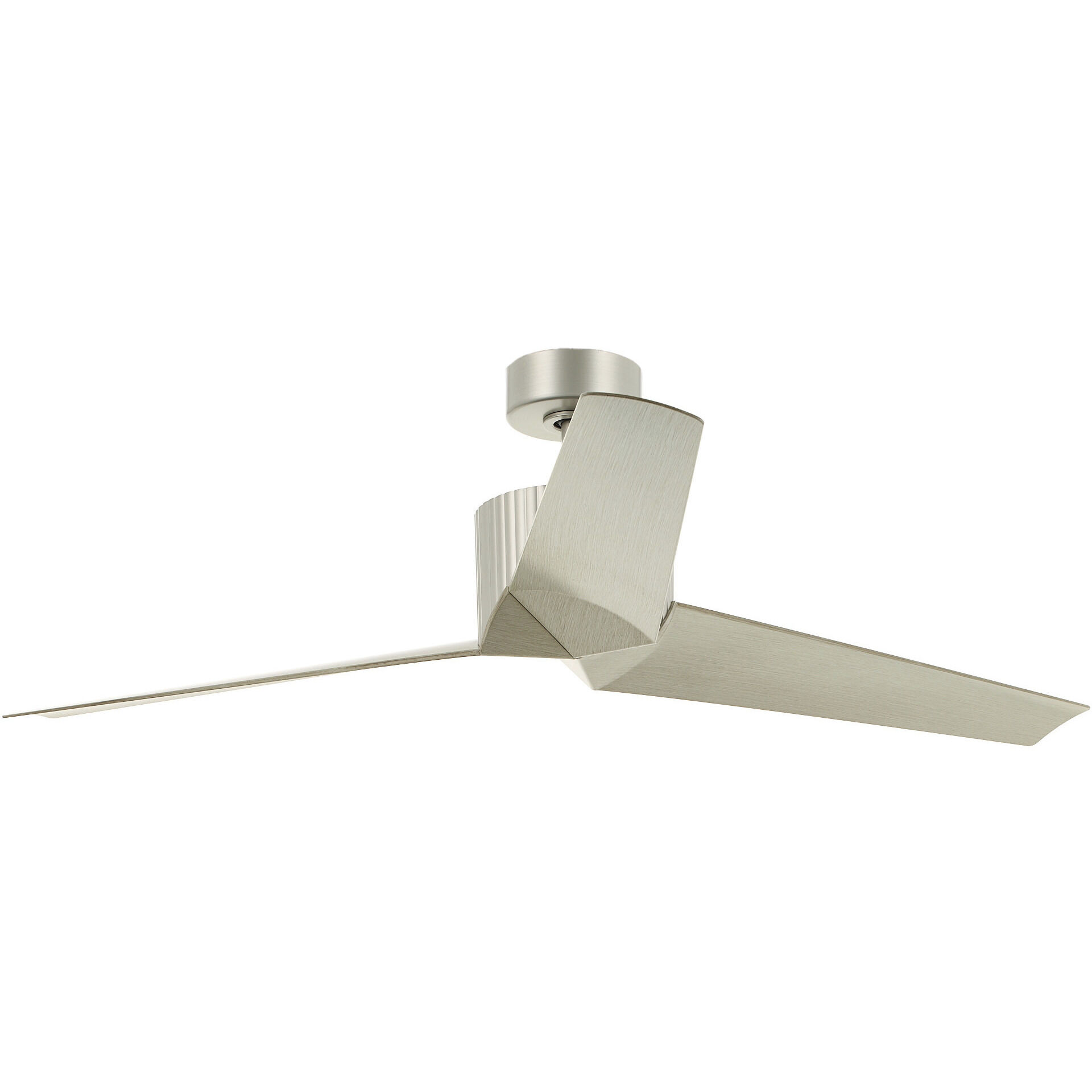 Almere 56 inch Brushed Nickel with Weathered White Walnut Blades Ceiling Fan