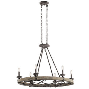 Taulbee 6 Light 18 inch Weathered Zinc Chandelier Oval Pendant Ceiling Light, Oval