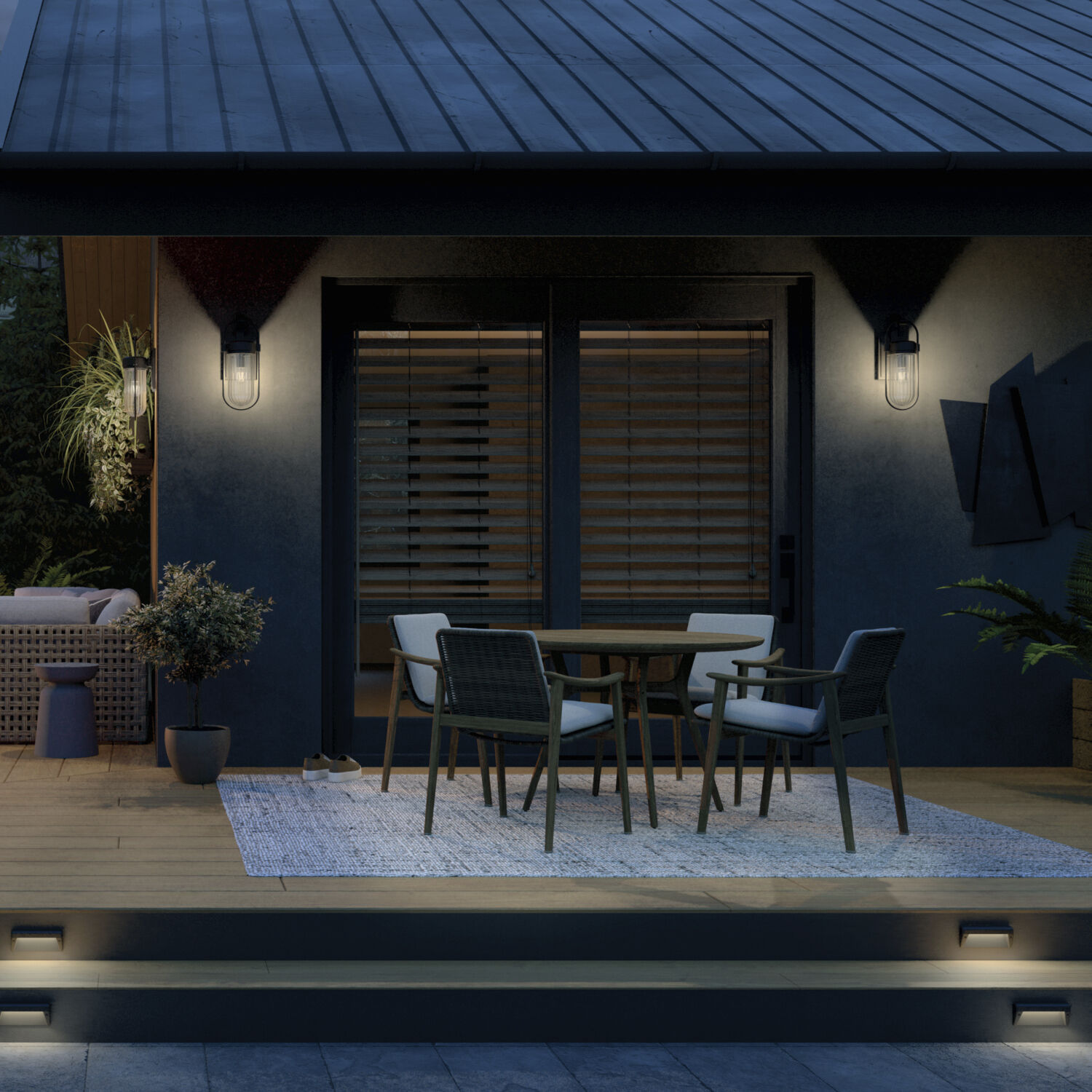 Brix 1 Light 19.25 inch Black Textured Outdoor Wall, Medium