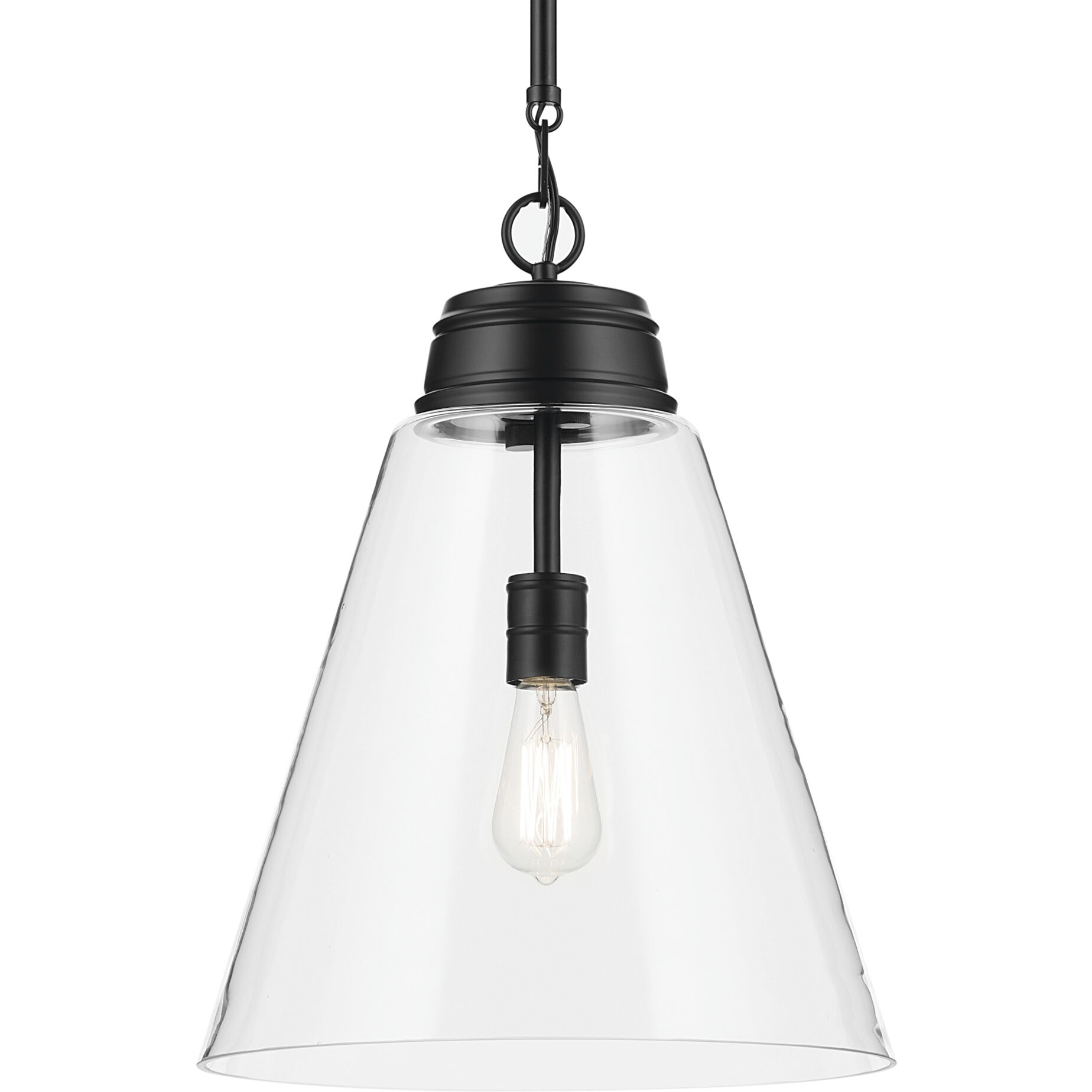 Marsailli 1 Light Black Pendant Ceiling Light in Opal, Large