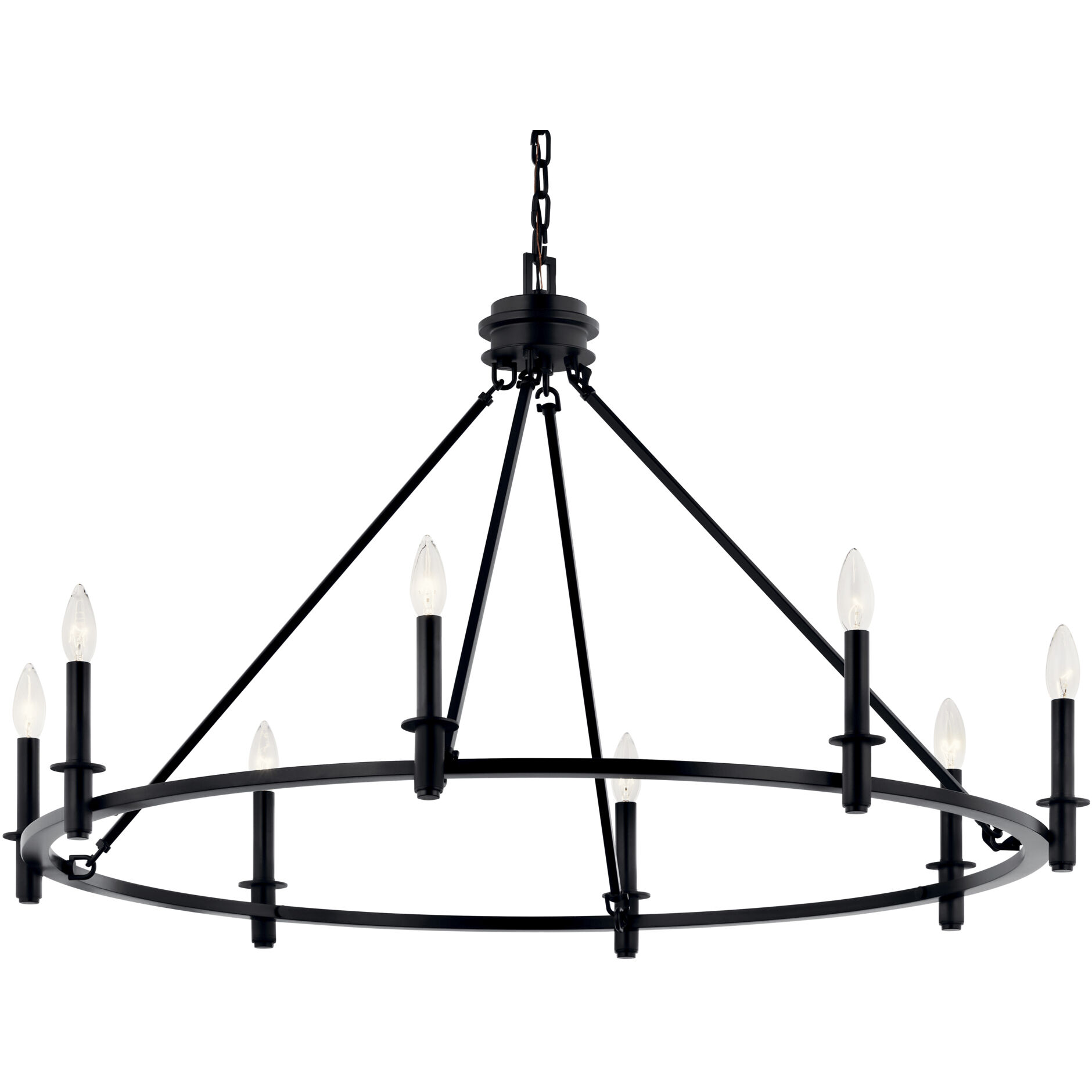 Carrick 8 Light Black Chandelier Ceiling Light, 1 Tier Medium