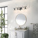 Everett 4 Light 34.25 inch Black Bath Vanity Light Wall Light