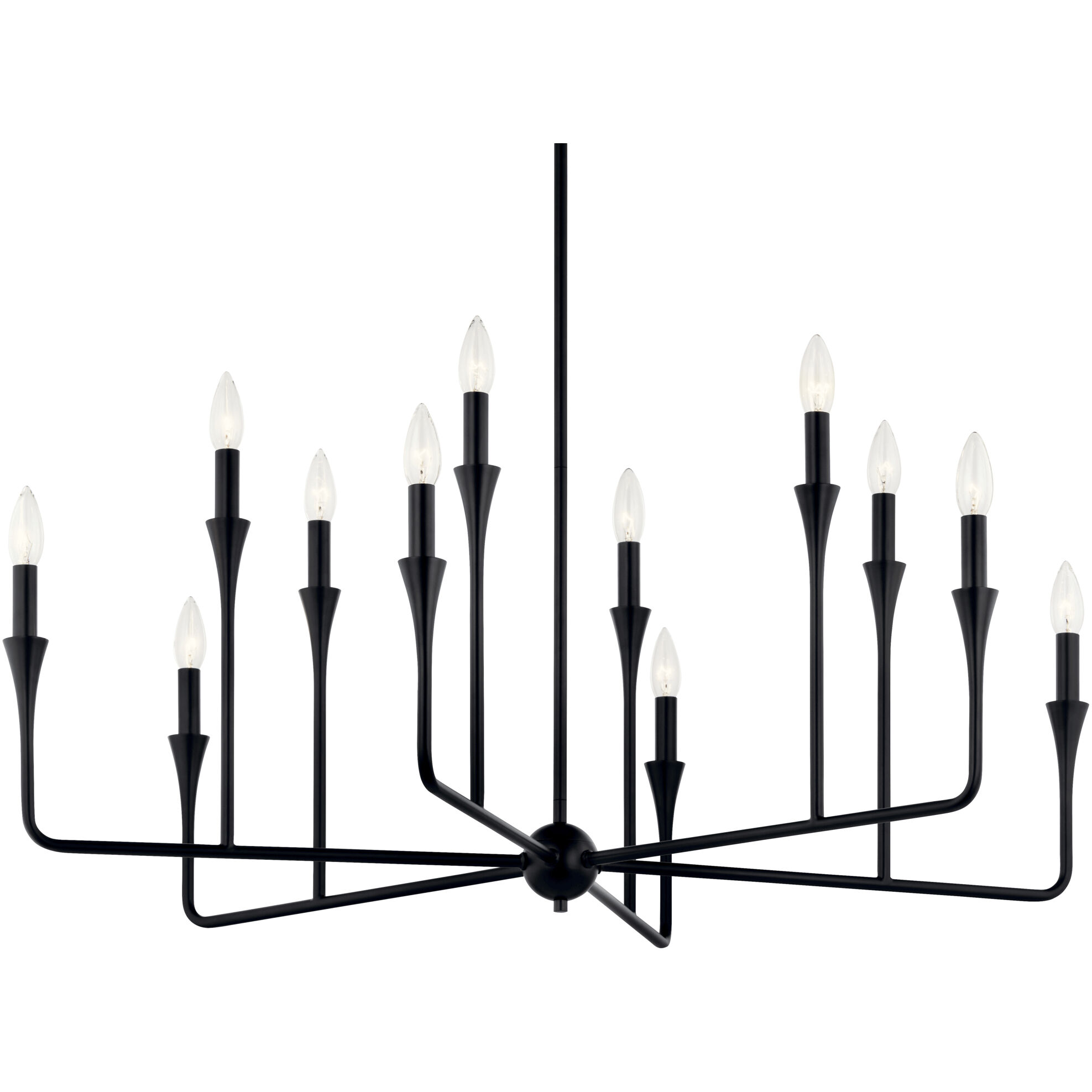 Alvaro 12 Light Black Chandelier Multi Tier Ceiling Light, Multi Tier