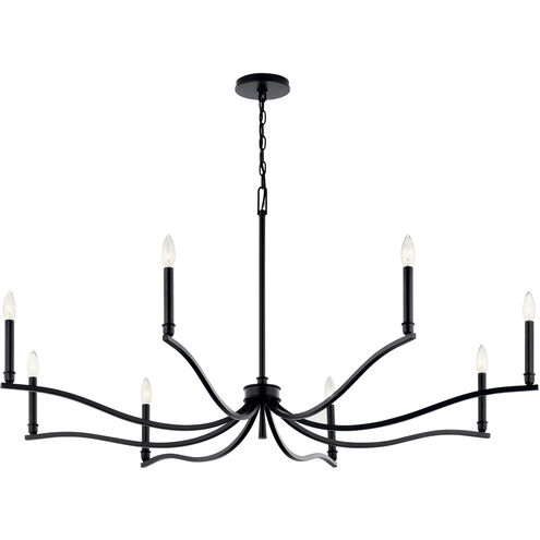Malene 8 Light Black Chandelier Ceiling Light, 1 Tier Large
