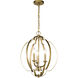 Voleta 3 Light 17 inch Natural Brass Pendant Ceiling Light