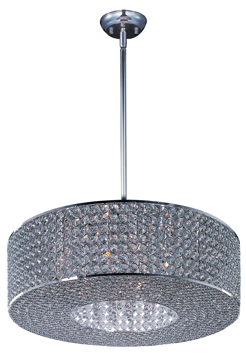 Glimmer 10 Light 21.75 inch Plated Silver Single Pendant Ceiling Light