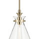 Laria 1 Light Champagne Bronze Pendant Ceiling Light in Clear
