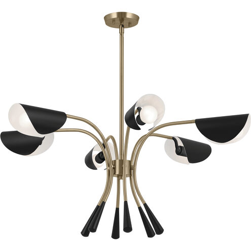 Arcus LED 39.25 inch Champagne Bronze with Black Chandelier Ceiling Light in Brushed Gold and Champagne Bronze