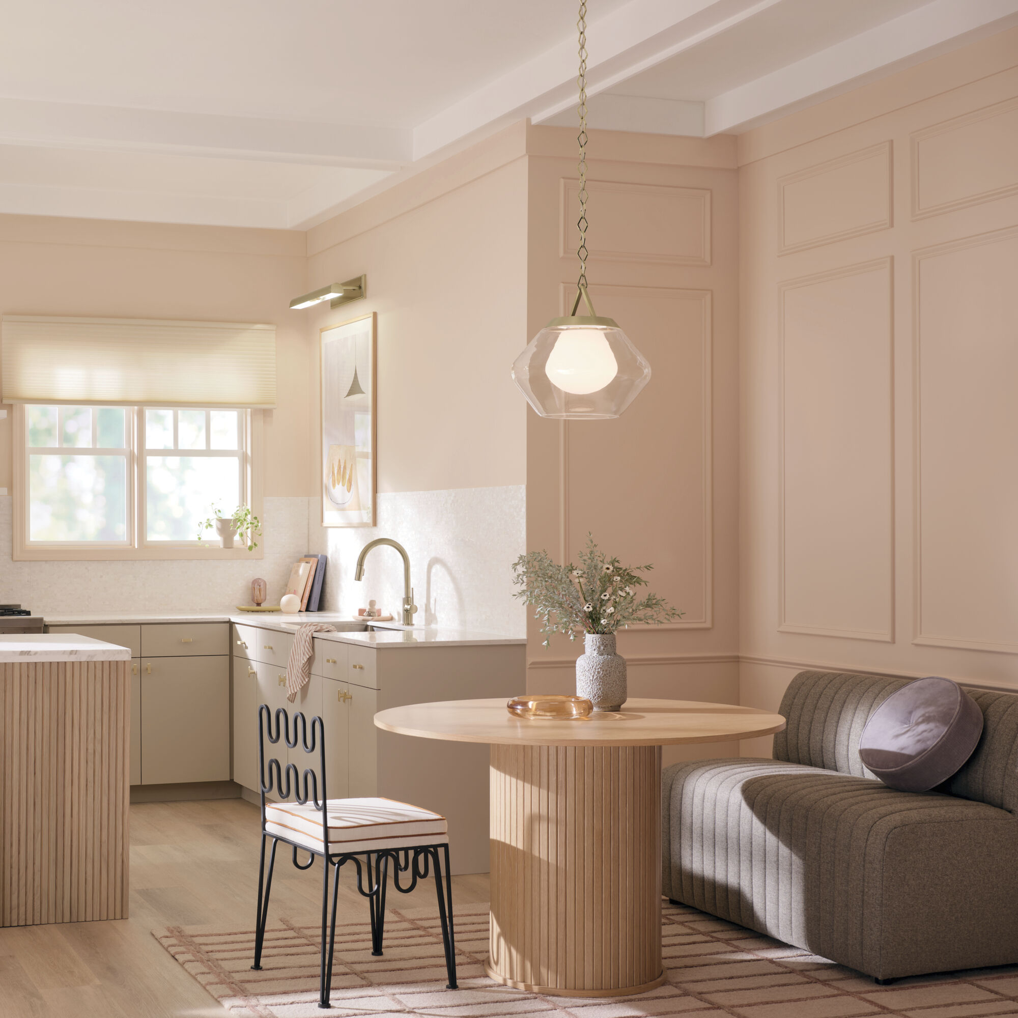 Nella 1 Light Champagne Bronze Pendant Ceiling Light